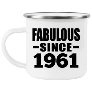 63rd Birthday Fabulous Since 1961 - 12oz Camping Mug