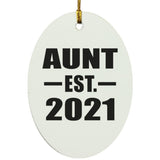 Aunt Established EST. 2021 - Oval Ornament