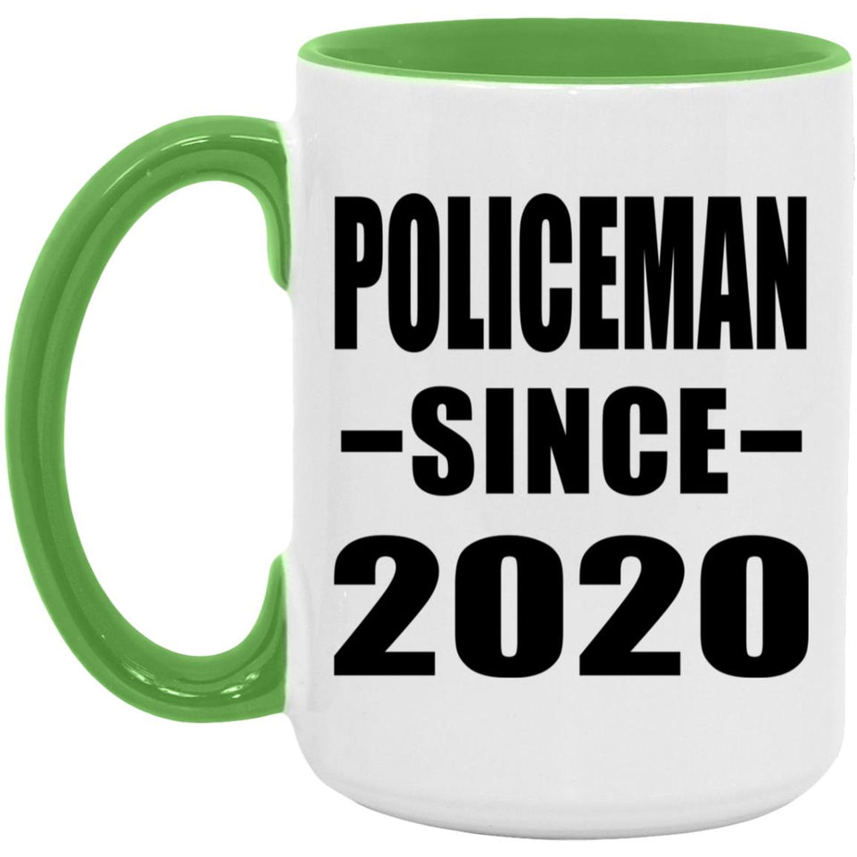 Policeman Since 2020 - 15oz Accent Mug Green