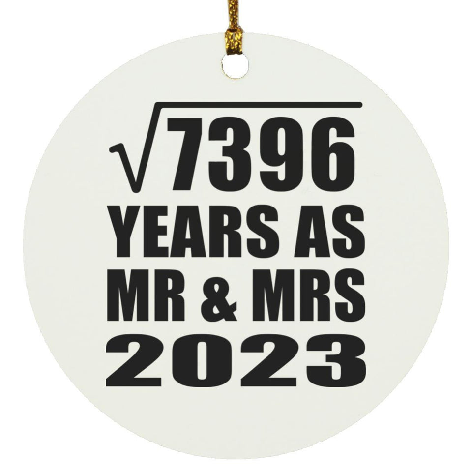 86th Anniversary Square Root of 7396 Years As Mr & Mrs 2023 - Circle Ornament