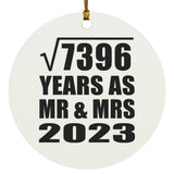 86th Anniversary Square Root of 7396 Years As Mr & Mrs 2023 - Circle Ornament