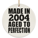 20th Birthday Made In 2004 Aged to Perfection - Circle Ornament