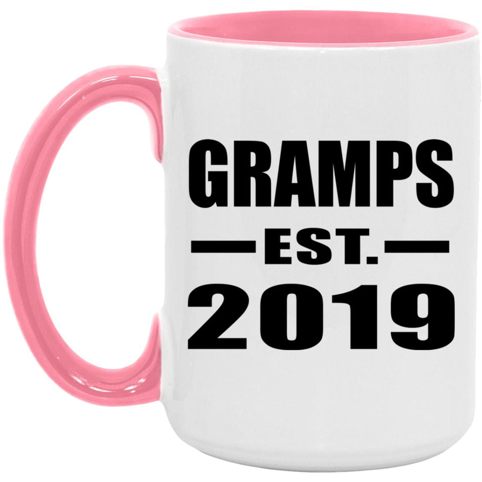 Gramps Established EST. 2019 - 15oz Accent Mug Pink