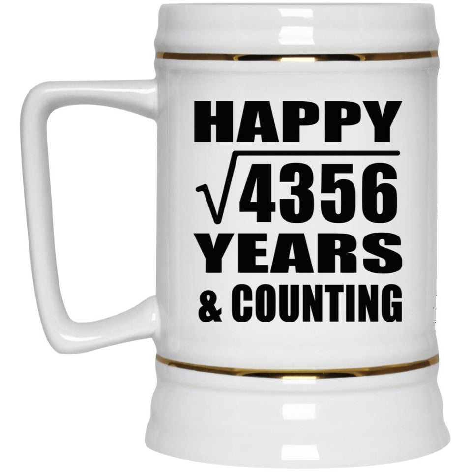 Happy 66th Anniversary Square Root of 4356 Years & Counting - Beer Stein