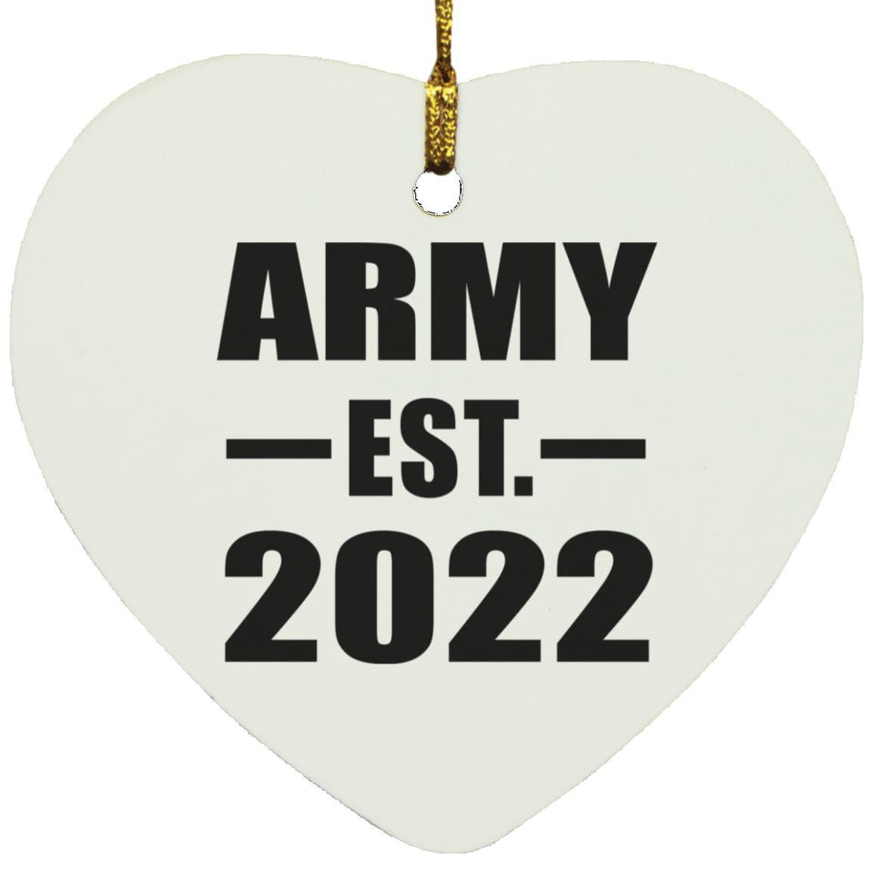 Army Established EST. 2022 - Heart Ornament
