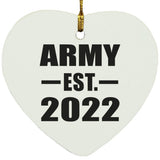 Army Established EST. 2022 - Heart Ornament