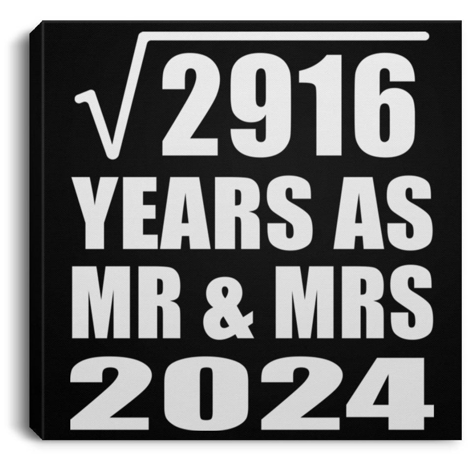 54th Anniversary Square Root of 2916 Years As Mr & Mrs 2024 - Canvas Square