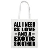 All I Need Is Love And A Exotic Shorthair - Tote Bag White