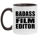 Badass Film Editor - 11oz Accent Mug Black