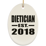Dietician Established EST. 2018 - Oval Ornament