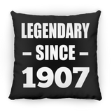 117th Birthday Legendary Since 1907 - Throw Pillow Black