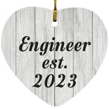 Engineer Established Est. 2023 - Heart Ornament F
