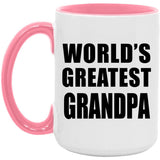 World's Greatest Grandpa - 15oz Accent Mug Pink