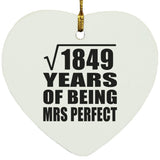 43rd Anniversary Square Root of 1849 Years of Mrs Perfect - Heart Ornament