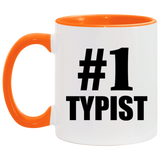 Number One #1 Typist - 11oz Accent Mug Orange