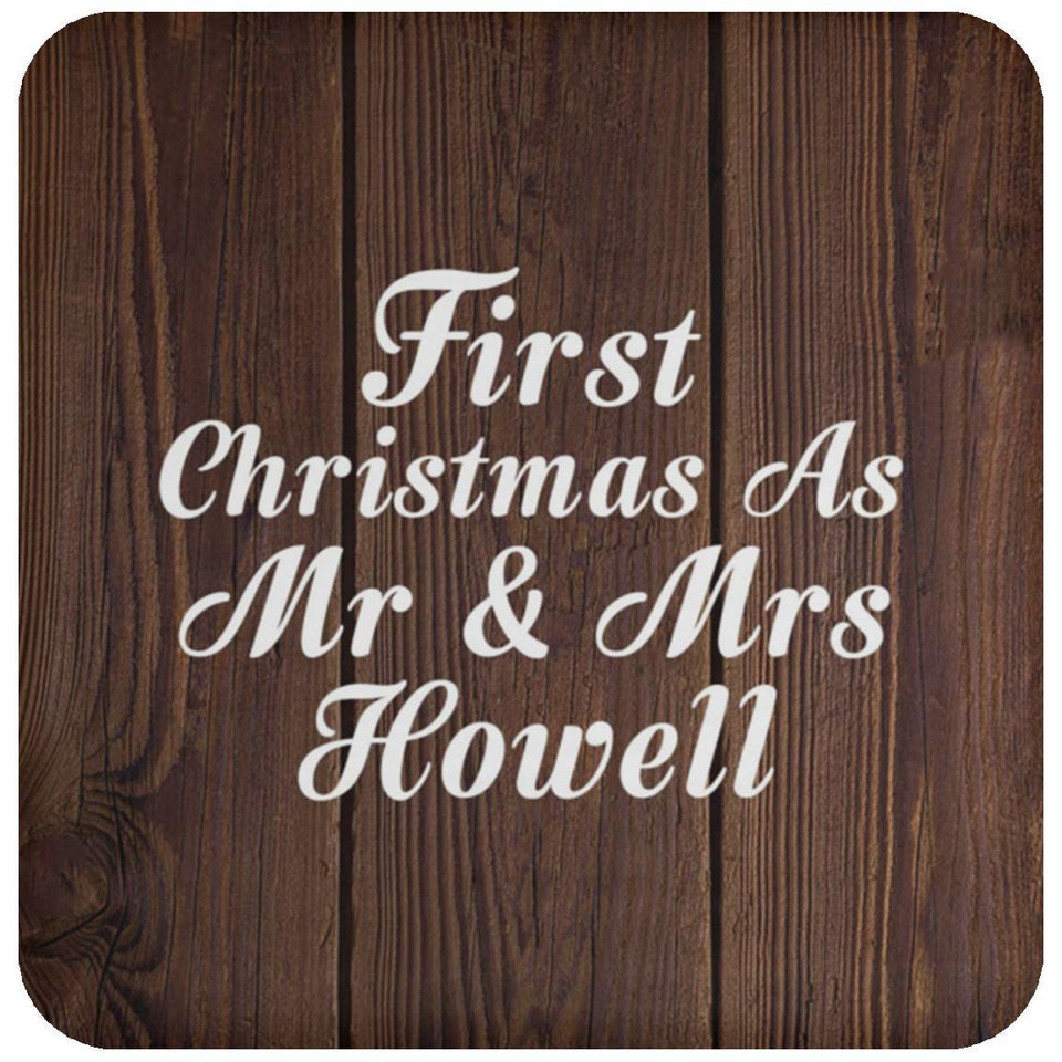 First Christmas As Mr & Mrs Howell - Drink Coaster D