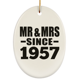 67th Anniversary Mr & Mrs Since 1957 - Oval Ornament
