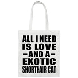 All I Need Is Love And A Exotic Shorthair Cat - Tote Bag White