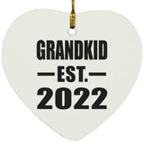 Grandkid Established EST. 2022 - Heart Ornament