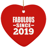5th Birthday Fabulous Since 2019 - Heart Ornament