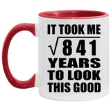29th Birthday Took Square Root of 841 Years To Look Good - 11oz Accent Mug Red