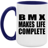 BMX Makes Life Complete - 15oz Accent Mug Purple