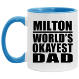 Milton World's Okayest Dad - 11oz Accent Mug Blue