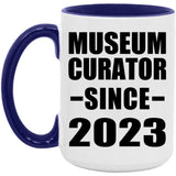 Museum Curator Since 2023 - 15oz Accent Mug Purple