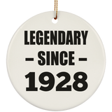 96th Birthday Legendary Since 1928 - Circle Ornament