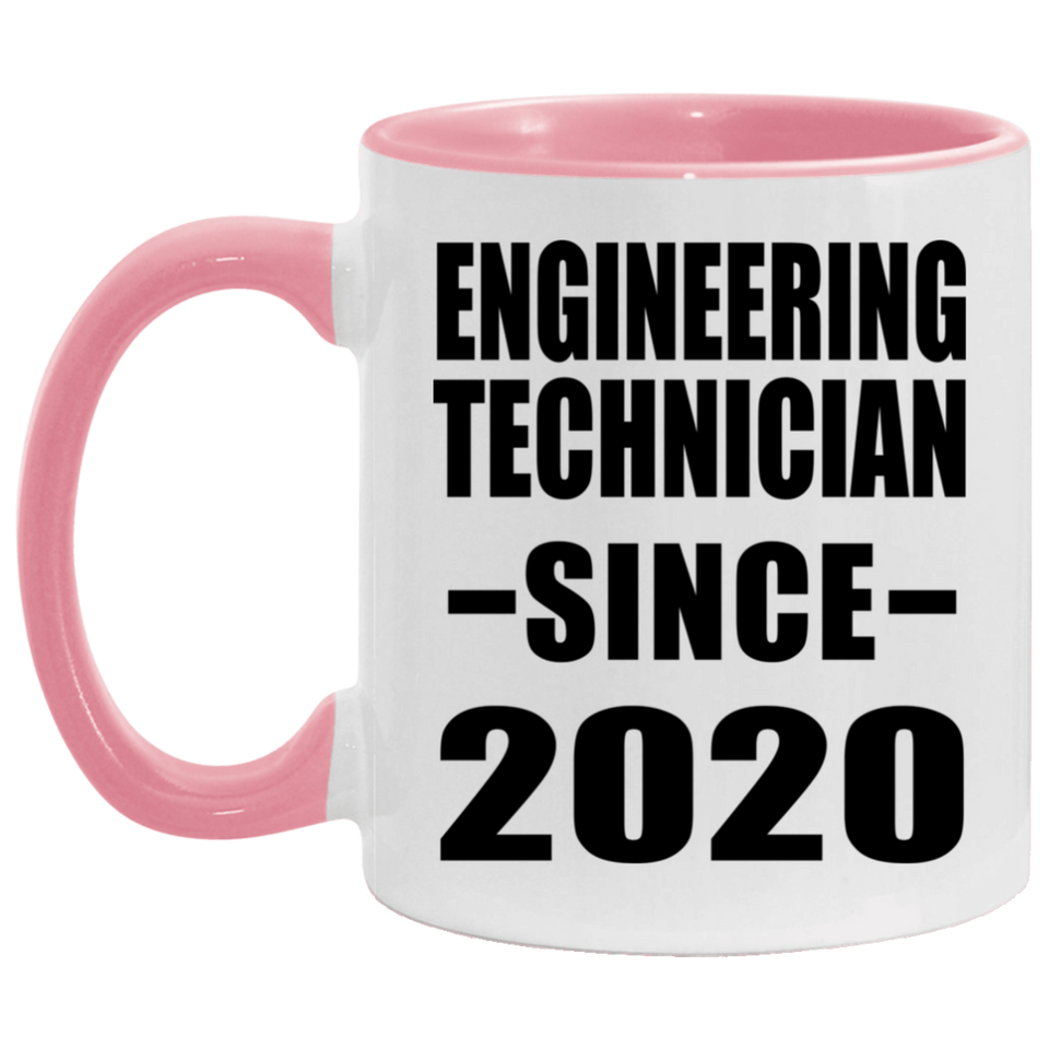 Engineering Technician Since 2020 - 11oz Accent Mug Pink