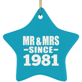 43rd Anniversary Mr & Mrs Since 1981 - Star Ornament