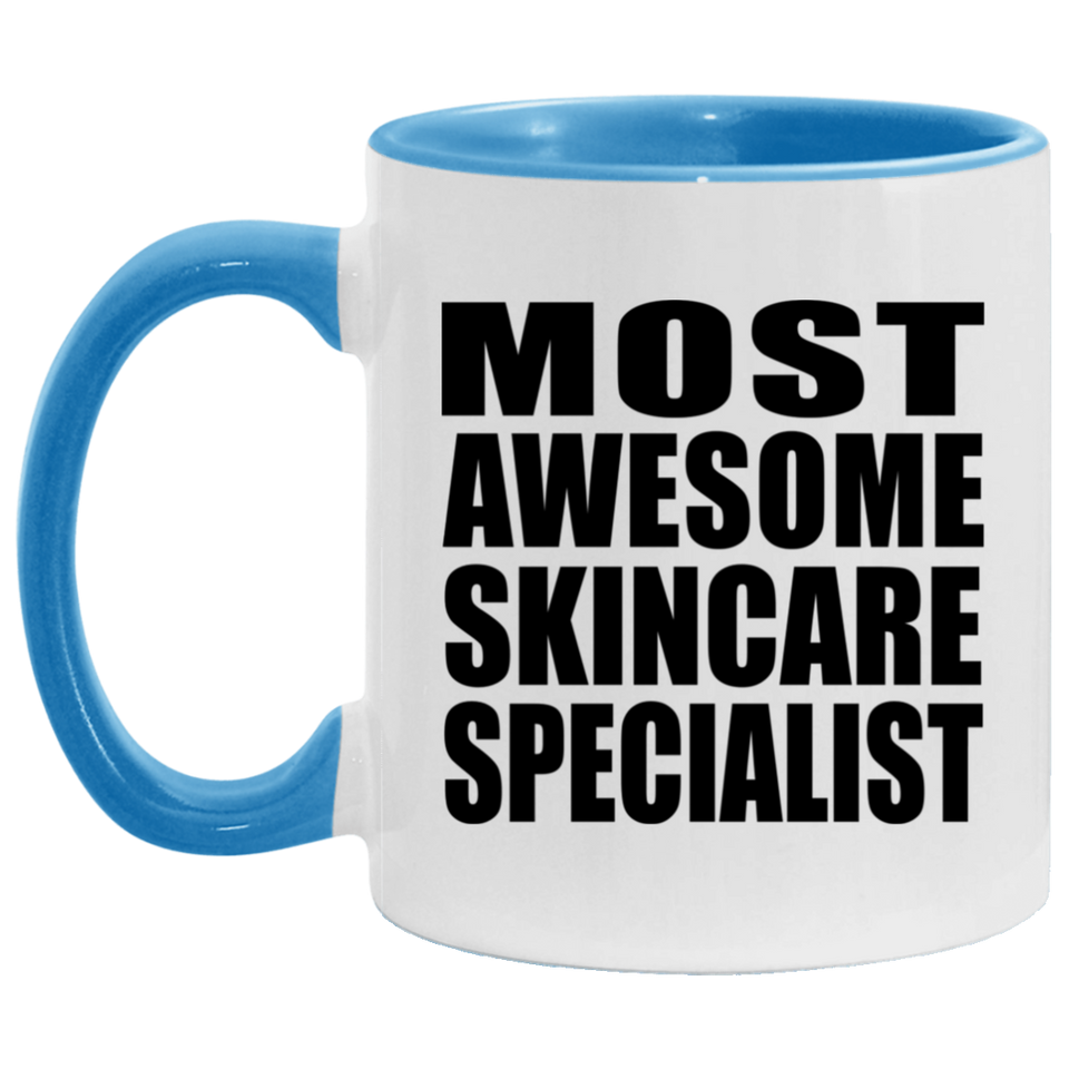 Most Awesome Skincare Specialist - 11oz Accent Mug Blue