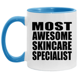 Most Awesome Skincare Specialist - 11oz Accent Mug Blue
