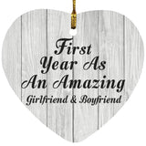 First Year As An Amazing Girlfriend & Boyfriend - Heart Ornament F