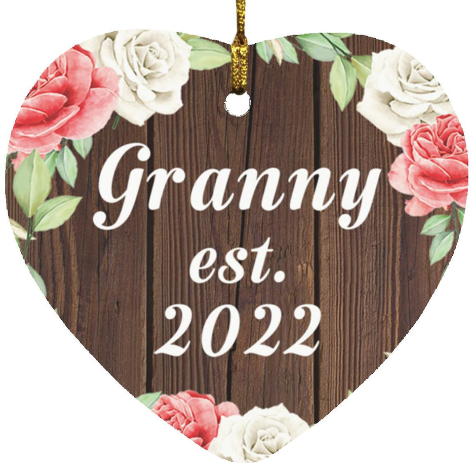 Granny Established Est. 2022 - Heart Ornament A