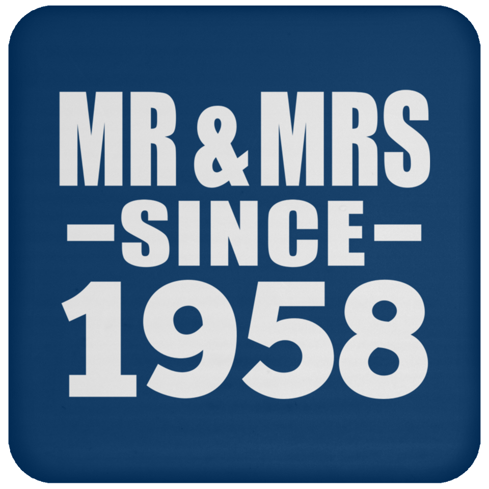66th Anniversary Mr & Mrs Since 1958 - Drink Coaster
