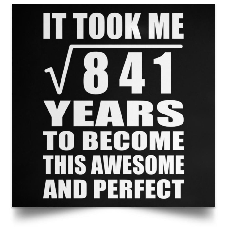 29th Birthday Took Square Root of 841 Years To Awesome - Poster Square