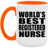 World's Best Registered Nurse - 15oz Accent Mug Orange