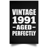 33rd Birthday Vintage 1991 Aged Perfectly - Poster Portrait