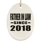 Father In Law Since 2018 - Oval Ornament