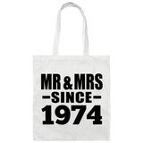 50th Anniversary Mr & Mrs Since 1974 - Tote Bag White