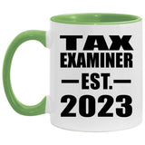Tax Examiner Established EST. 2023 - 11oz Accent Mug Green