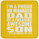 Proud HR Manager Dad Of Awesome Son - Drink Coaster