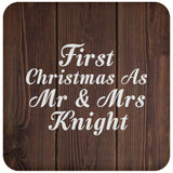 First Christmas As Mr & Mrs Knight - Drink Coaster D