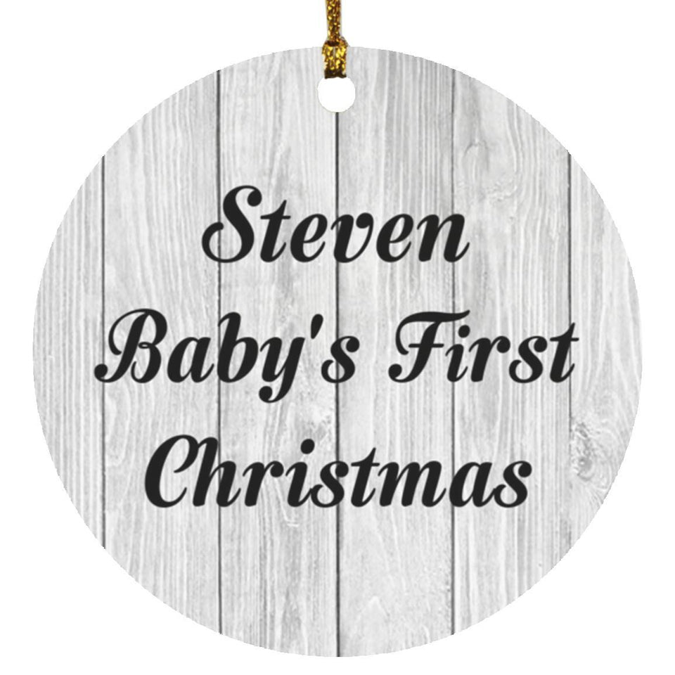 Steven Baby's First Christmas - Circle Ornament F