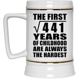 21st Birthday Square Root of 441 Years of Childhood - Beer Stein