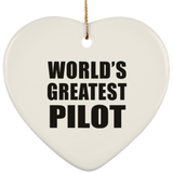 World's Greatest Pilot - Heart Ornament