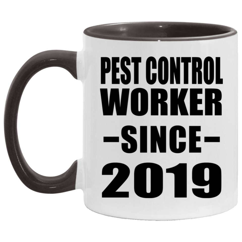 Pest Control Worker Since 2019 - 11oz Accent Mug Black