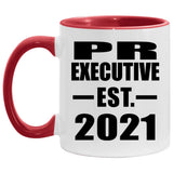 PR Executive Established EST. 2021 - 11oz Accent Mug Red