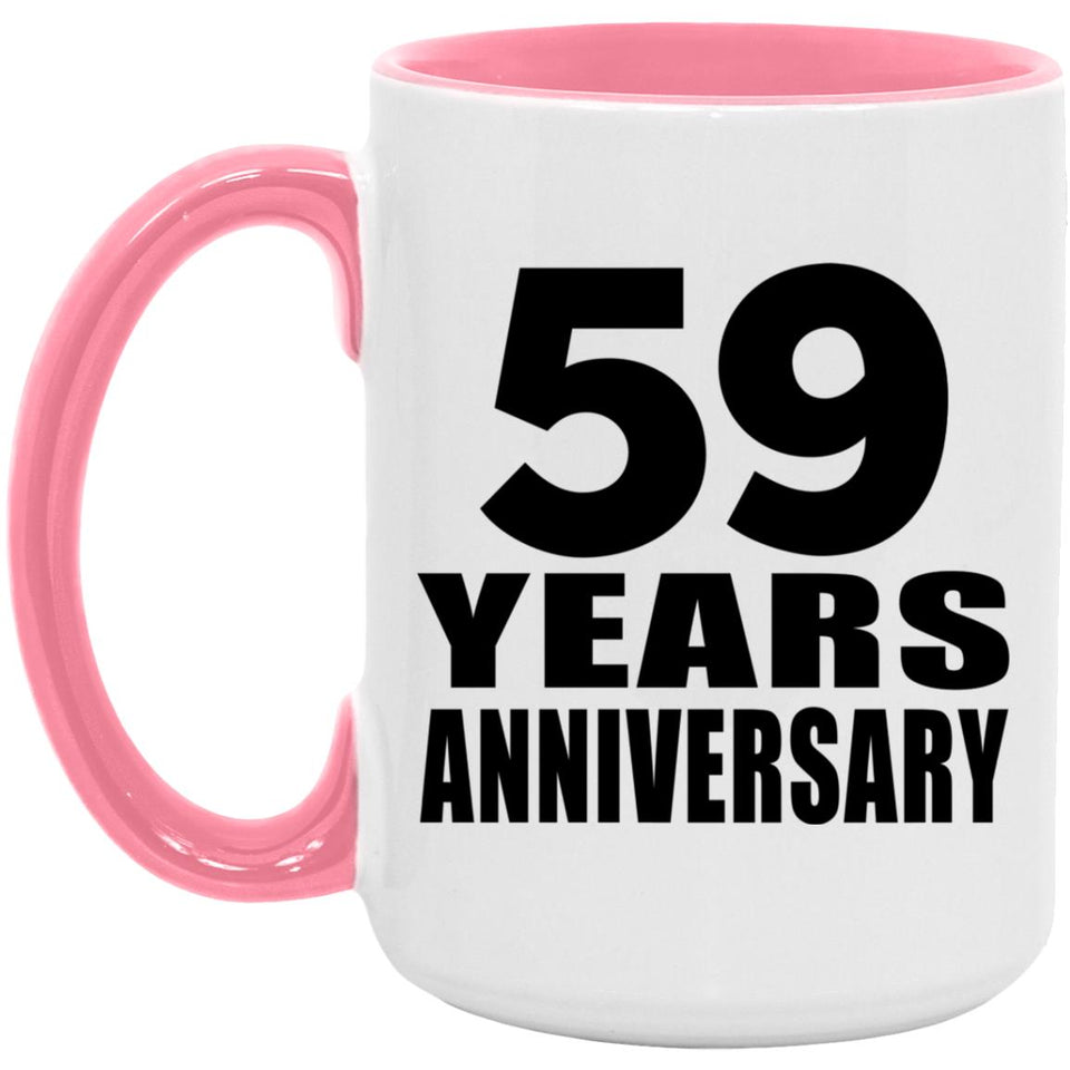 59th Anniversary 59 Years Anniversary - 15oz Accent Mug Pink